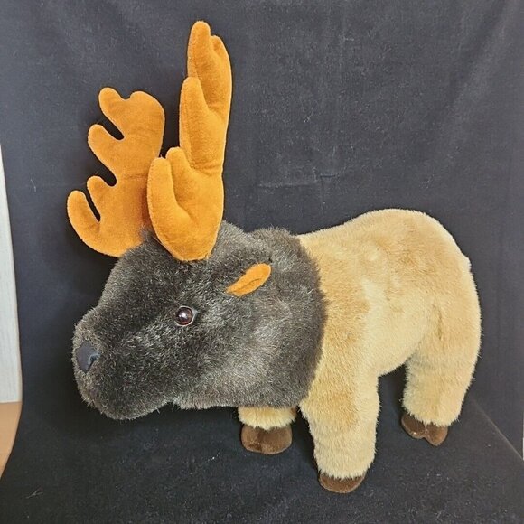 Plush Stuffed Animals Realistic Bison Owl Elk Wolf Wild Republic Aurora Lot of 4 - Picture 4 of 10